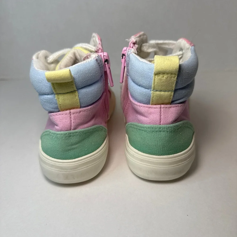 Cat & Jack Toddler Girls Nabi Colorblock Lace Up Zip Sneakers Pastel Size 12